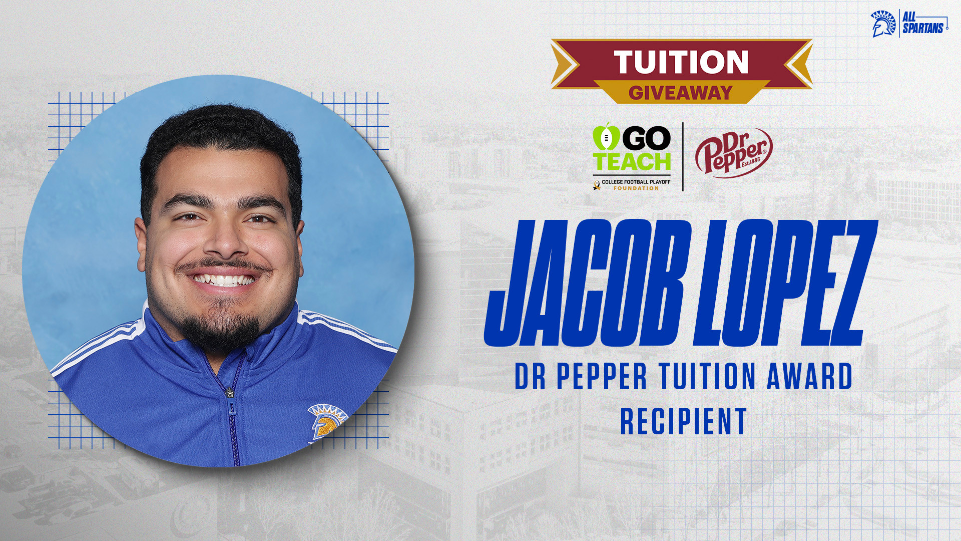 Lopez Receives Award From The Go Teach Dr. Pepper Tuition Giveaway