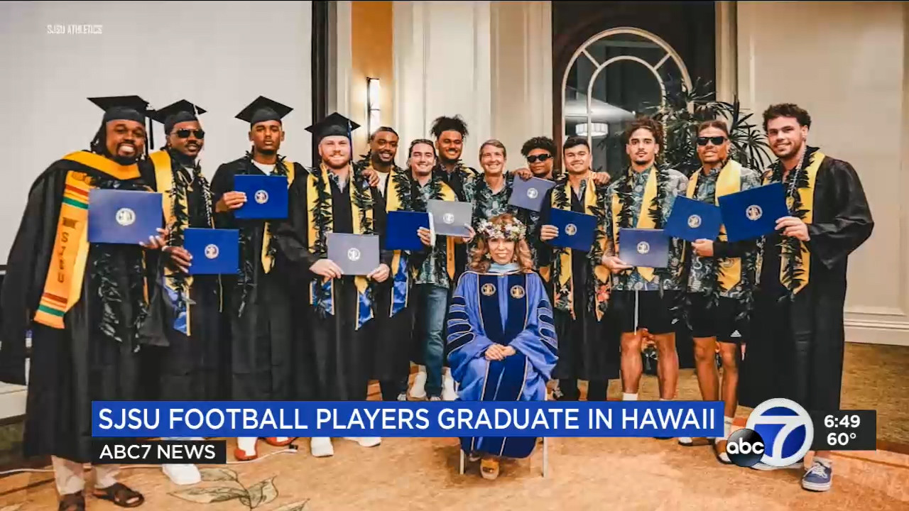 ABC Bay Area Covers San José State Football Graduation in Hawai'i - SJSU  Athletics - Official Athletics Website - San Jose State Spartans, image size:1280x720